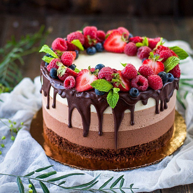 Торт "Три шоколада" купить - новомосковск.сладкоежкин.рф