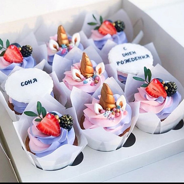 Капкейки "Единорожки" купить - новомосковск.сладкоежкин.рф