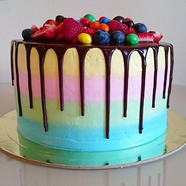 Торт с глазурью "Радуга" купить - новомосковск.сладкоежкин.рф